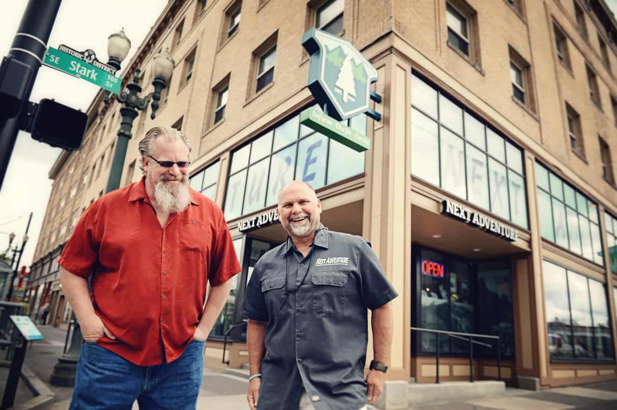 The owners of Next Adventure, Bryan Knudsen (left) and Deek Heykamp (right).