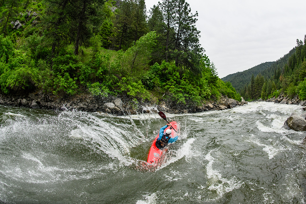 Hayden Voorhees taking on Jacob's Ladder on the North Fork following his champion run
