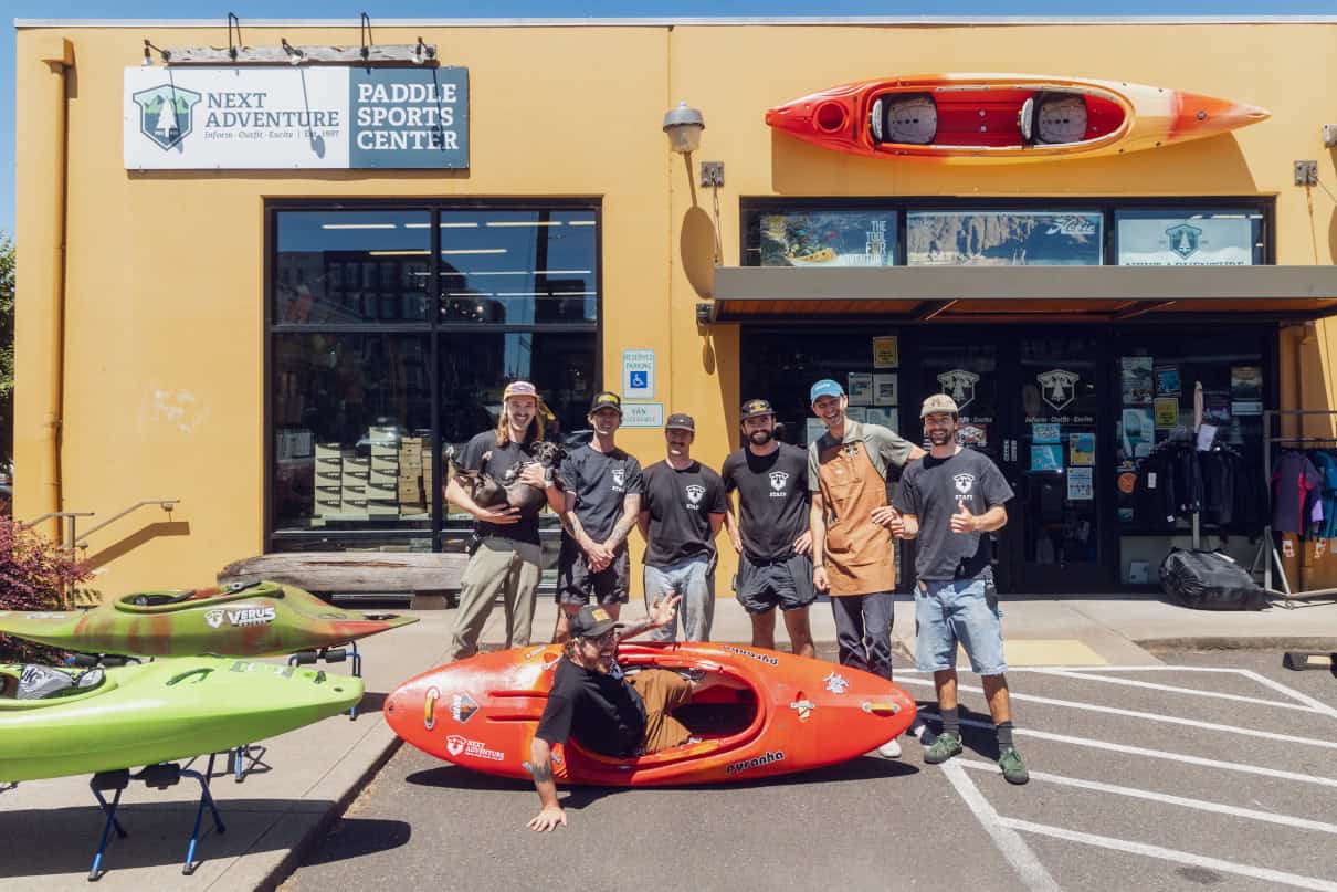 Group of staff outside the Portland Paddle Sports Center.