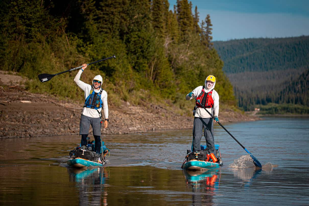 Craig and teammate Skip at the end of the Yukon 1000 race